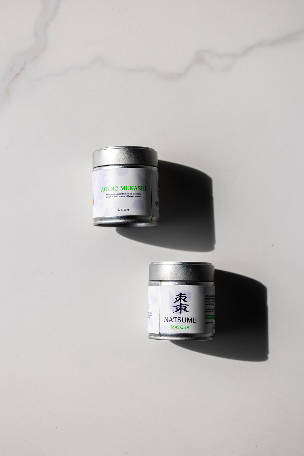 Natsume Matcha front and back product packaging shot overhead